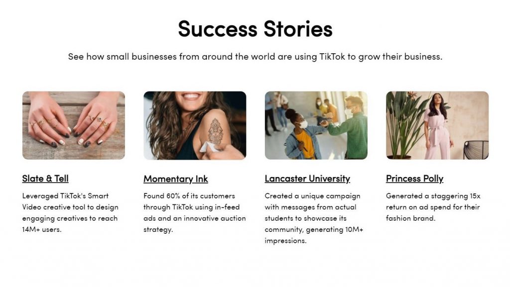 tiktok - success storiesc
